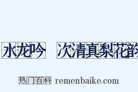 水龙吟·次清真梨花韵是什么意思的图片